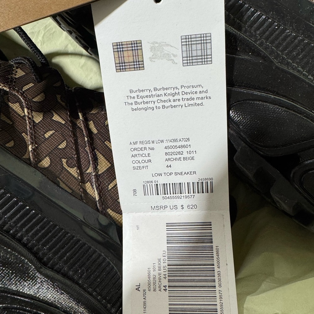 Burberry Black and Brown Monogram Sneakers - Picture 6 of 7